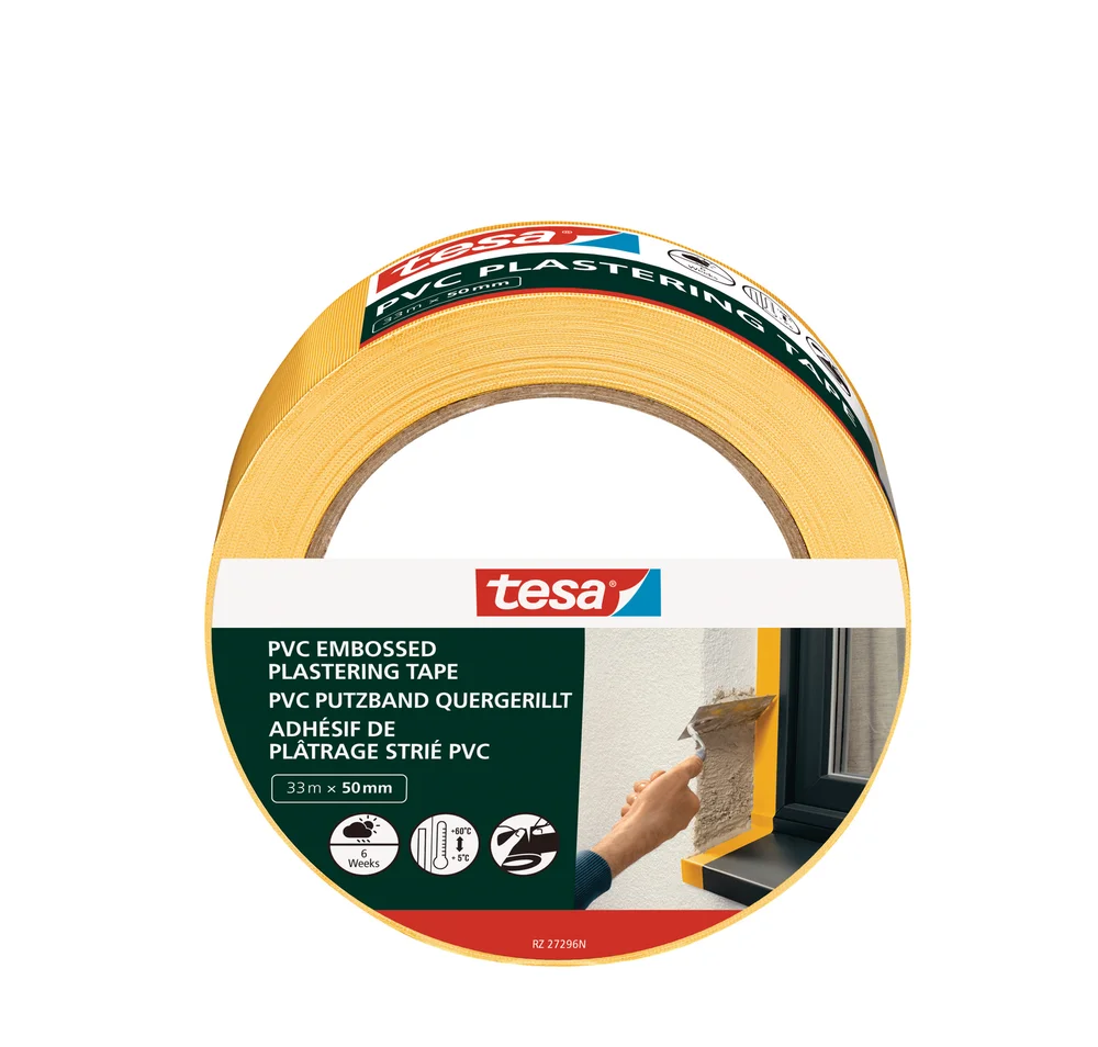 Byggtape Til mur- og pussarbeid 50mx33mm Gul – Tesa v:8158999 Byggtape Til mur- og pussarbeid 50mx33mm Gul – Tesa v:8158999