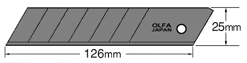 Knivblad 25Mm Hbb-5B Sort A5 Olfa Avbrekkbart Blad Ekstra Skarp v:9360488