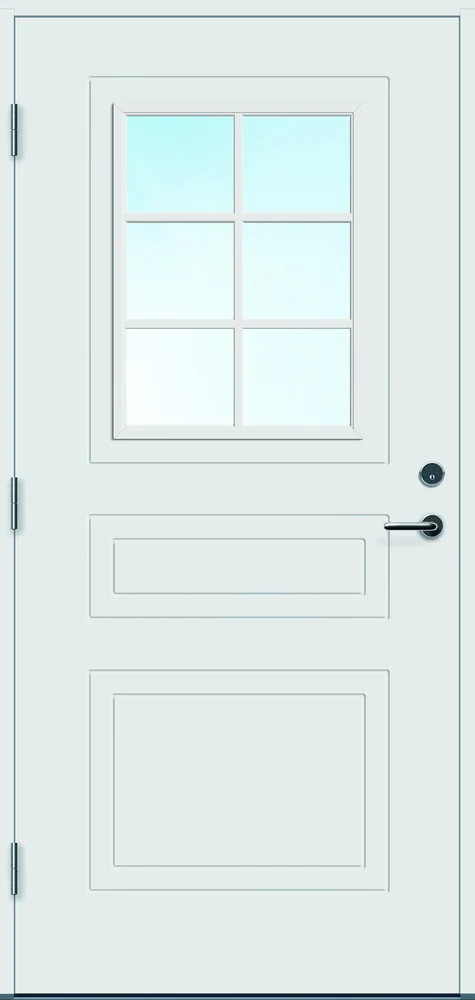 Ytterdør Stryn med glass hvit venstre 90×190 cm v:3698508 Ytterdør Stryn med glass hvit venstre 90×190 cm v:3698508