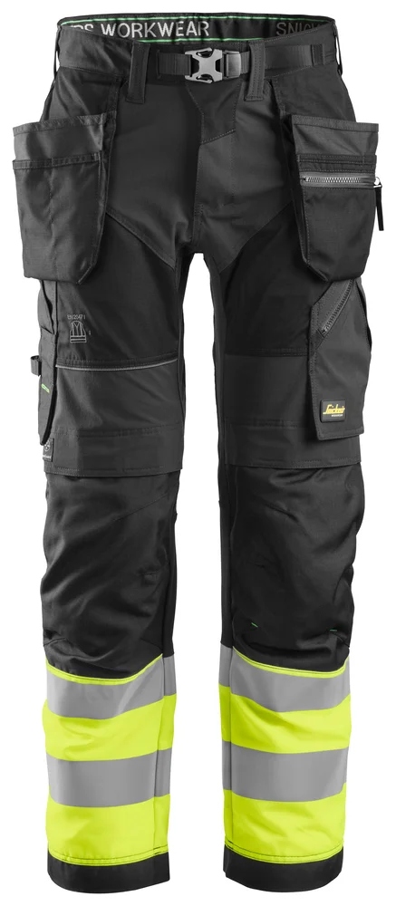 Arbeidsbukse high-vis sort/gul str 146 v:6841452