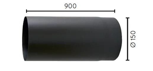 Røykrør rett sort Ø150 mm x 900 mm v:2361656