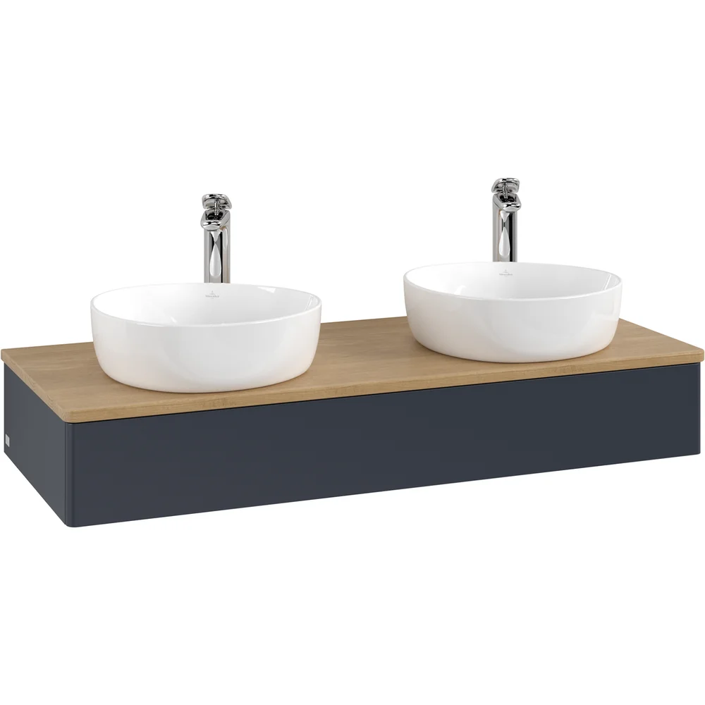 V&B ANTAO SERVANTSKAP 1 SKUFF GLATT 1200X190X500 FOR 2 SERV. M/KRANHULL M/LYS BLÅ/EIK v:6248723