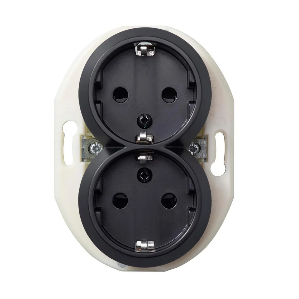 Schneider Electric Veggboks uten ramme, jordet, 2-veis, Renova WDE011322, Svart v:7900987