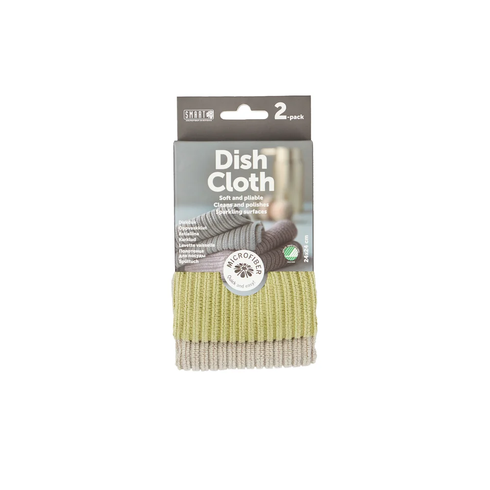 SMART MICROFIBER OPPVASKKLUT GRÅ/GRØNN 2-PK v:7831020