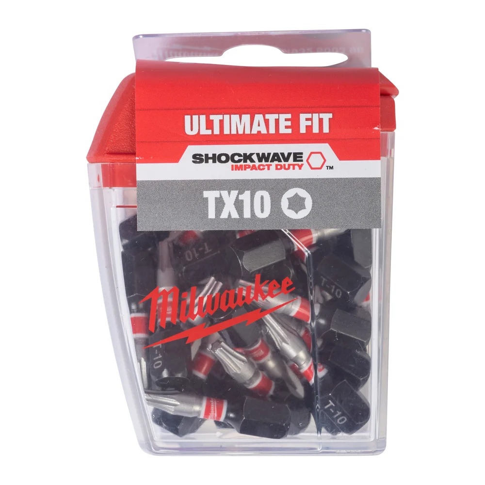 Milwaukee Bits Shockwave TX10, 25 mm, 25-pakke v:1788099