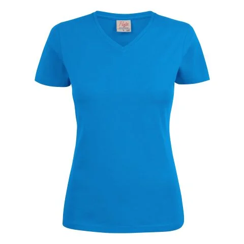 Heavy V-neck Lady Printer T-skjorte 3121030