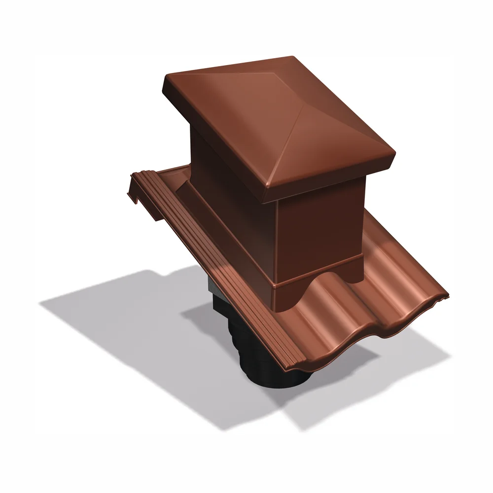 VENTILASJONHETTE DOBBELKRUM TEGLRØD v:4873636
