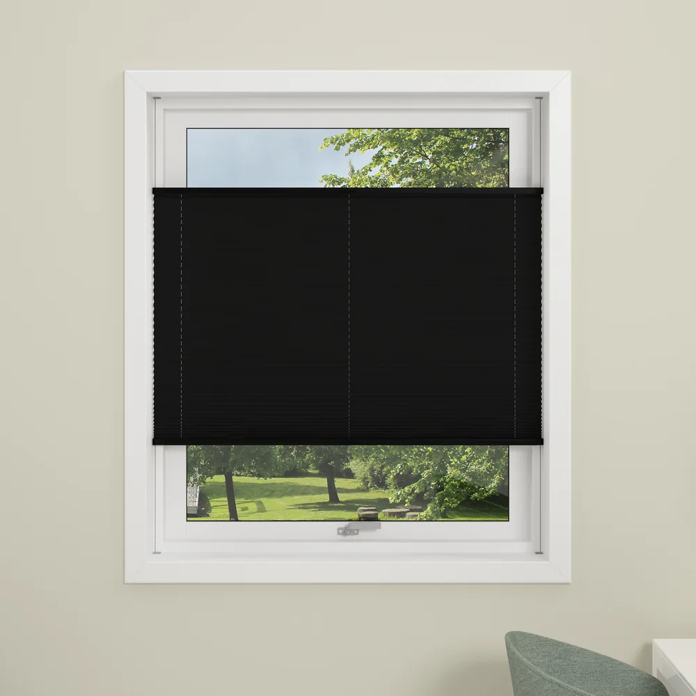 DEBEL PLISSÉGARDIN FLEX LYSDEMPENDE SORT 130X130 v:3094332