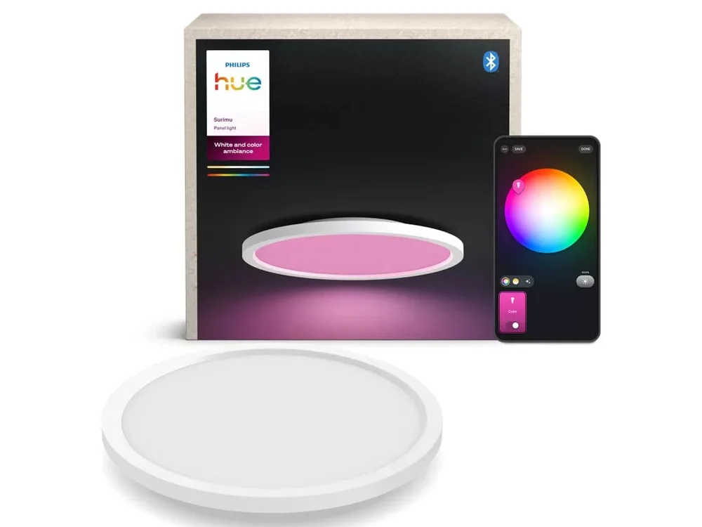 Philips Hue Taklampe Surimu HUE, rund, 39,5 cm, 40W, hvit v:6910381