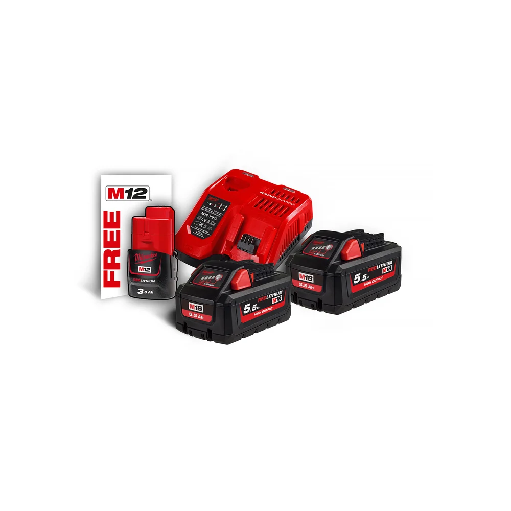 Milwaukee Batterisett, 2 x 5,5Ah, HNRG-552 v:8831648