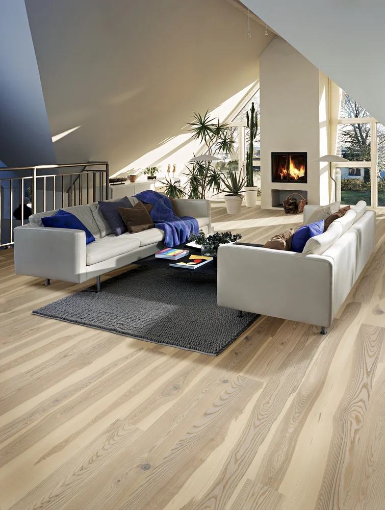 Parkett Ask Sandvig 1-stav plank, hvit, matt v:5392437
