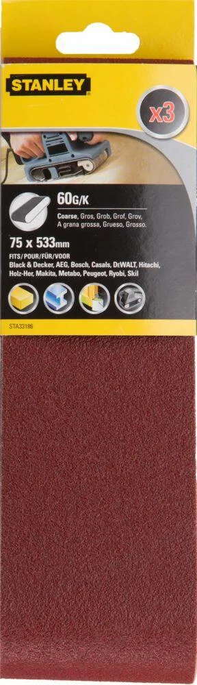 Stanley STA33186 slipebånd 3-pk v:7386095