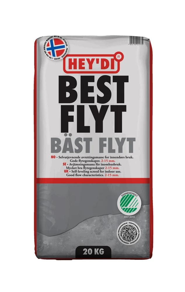 Avrettingsmasse selvutjevnende Best Flyt 20 kg – Hey`di v:1441655 Avrettingsmasse selvutjevnende Best Flyt 20 kg – Hey`di v:1441655