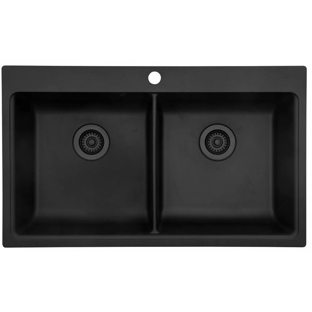 LAVABO SATURN 86 DOBBEL KOMPOSITT KJØKKENVASK SORT M/SORT BUNNVENTIL v:4273900 LAVABO SATURN 86 DOBBEL KOMPOSITT KJØKKENVASK SORT M/SORT BUNNVENTIL v:4273900