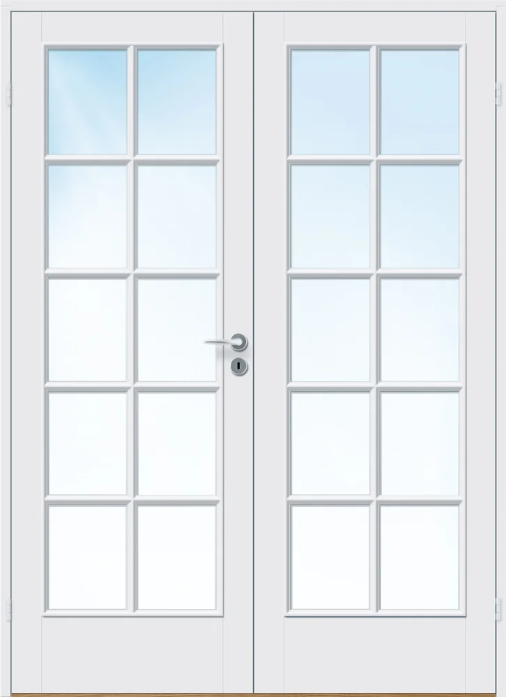 Dobbel innerdør 153×210 Kari helglass hvit v:8776278