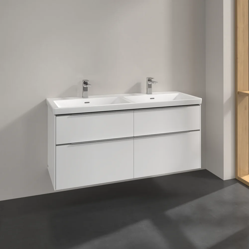V&B SUBWAY 3.0 SERVANTSKAP 127X57 F/DOBBEL SERVANT BRILLIANT WHITE HÅNDTAK I KROM v:9549046