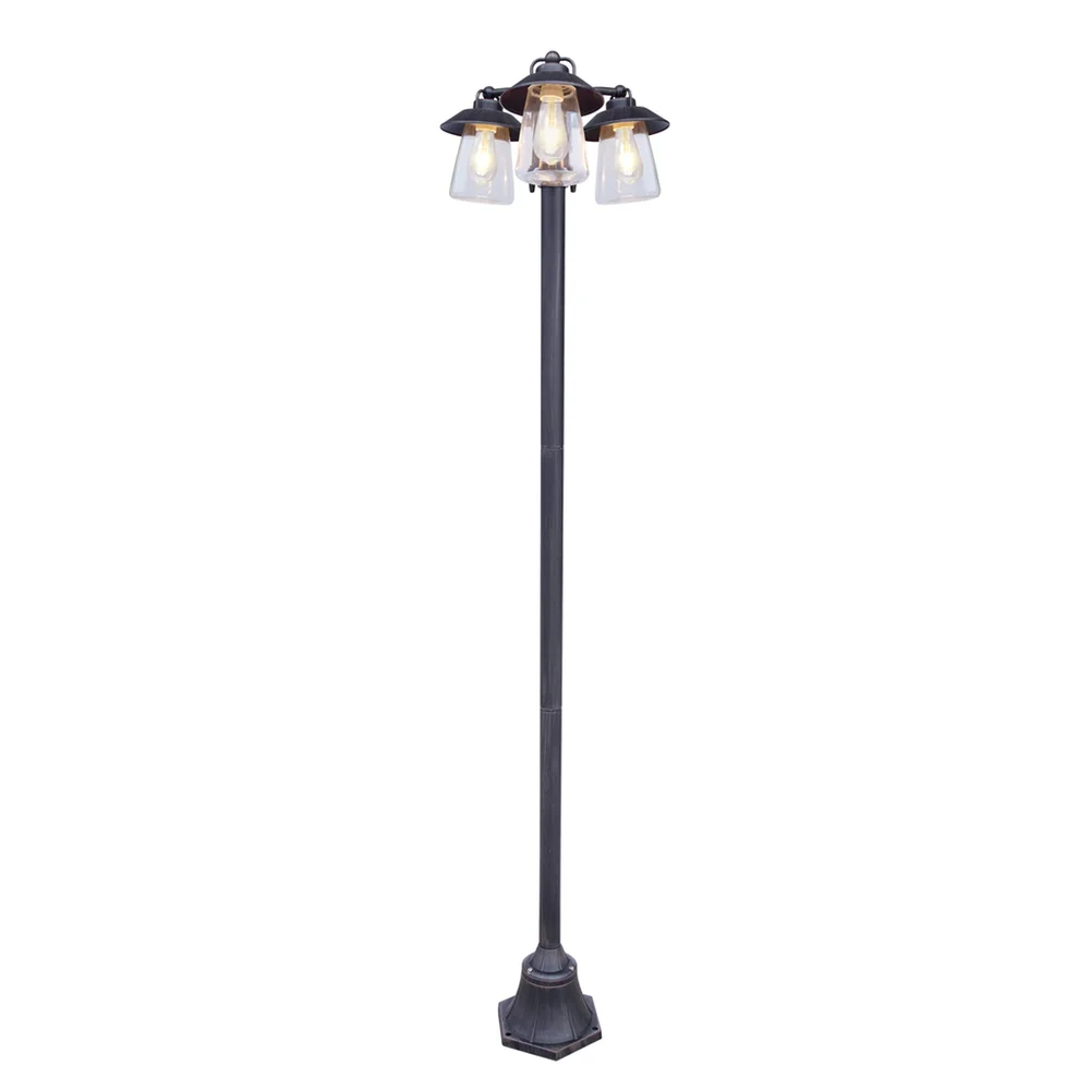 LUTEC TRADITION CATE LYKTESTOLPE 3XE27 SORT RUST v:6616199