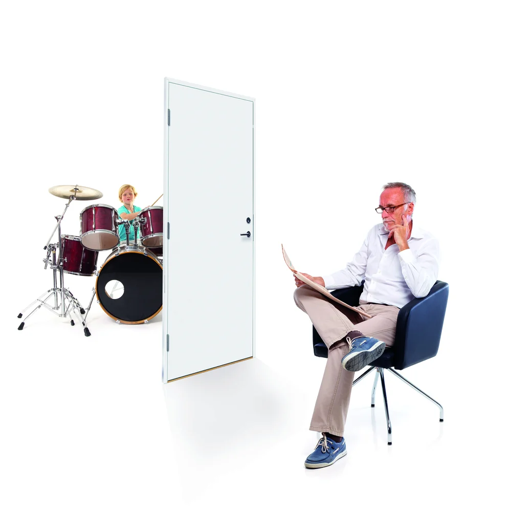 Bygg1 innerdør EI30/25dB hvit 40×92 cm venstrehengslet v:4209163
