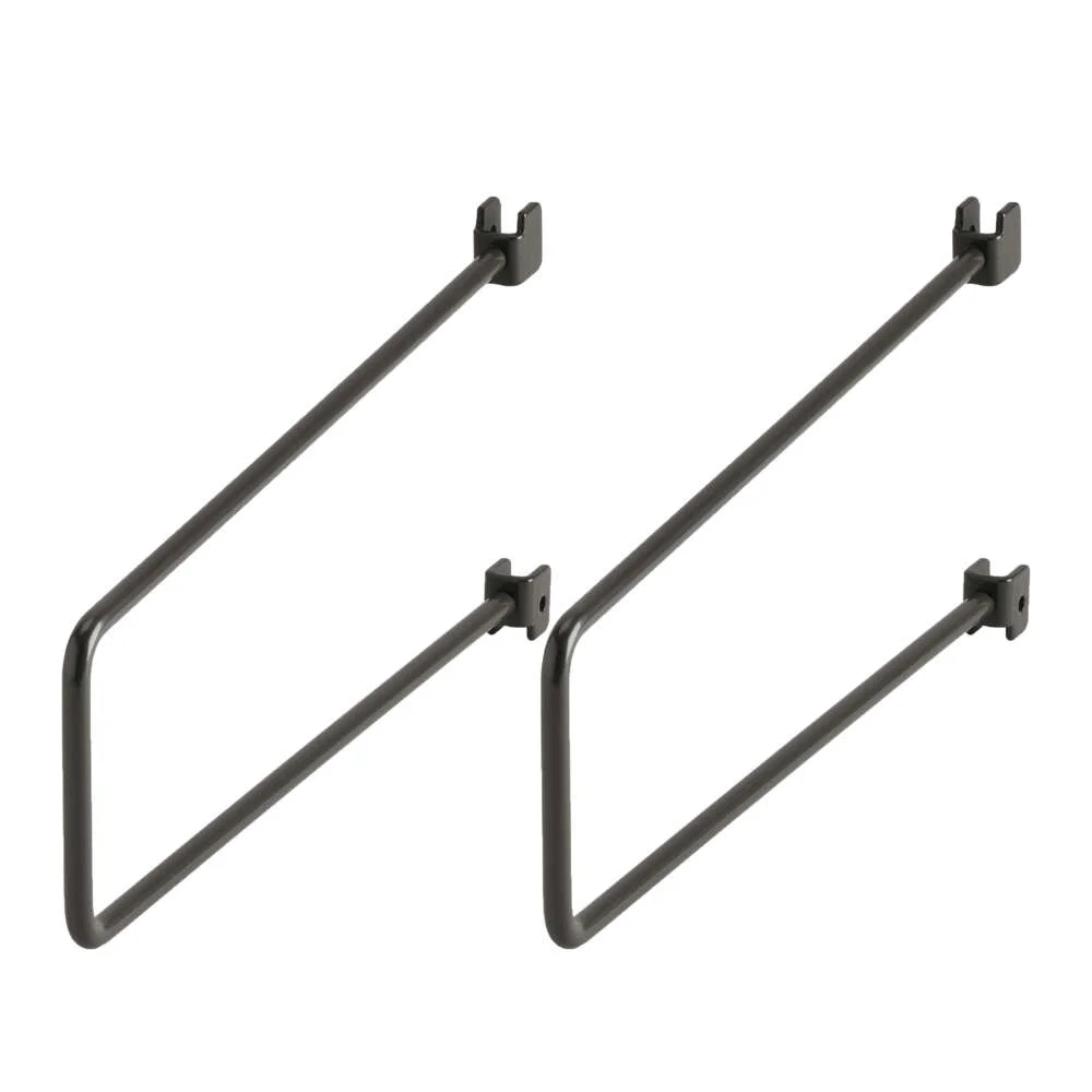 Elfa Klikk-inn graphite 250 mm bokstøtte for skinne 2-pk v:4132772 Elfa Klikk-inn graphite 250 mm bokstøtte for skinne 2-pk v:4132772