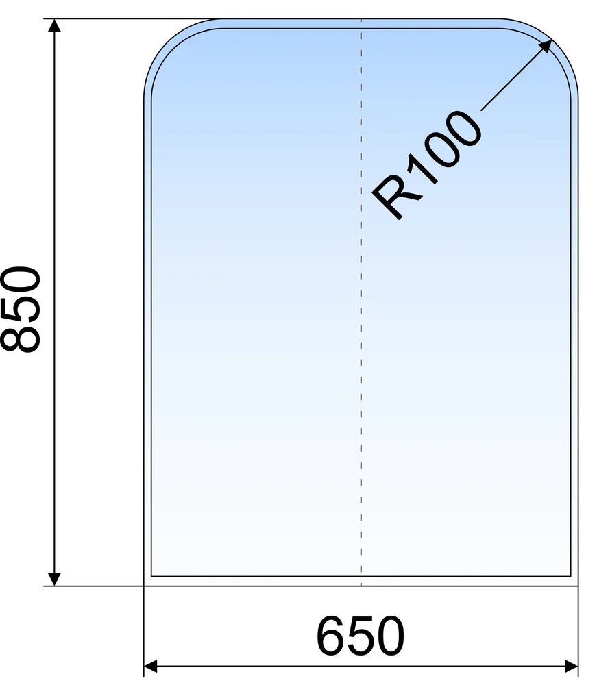 GULVPLATE 650X850X6MM KL GL FASETT v:2507658