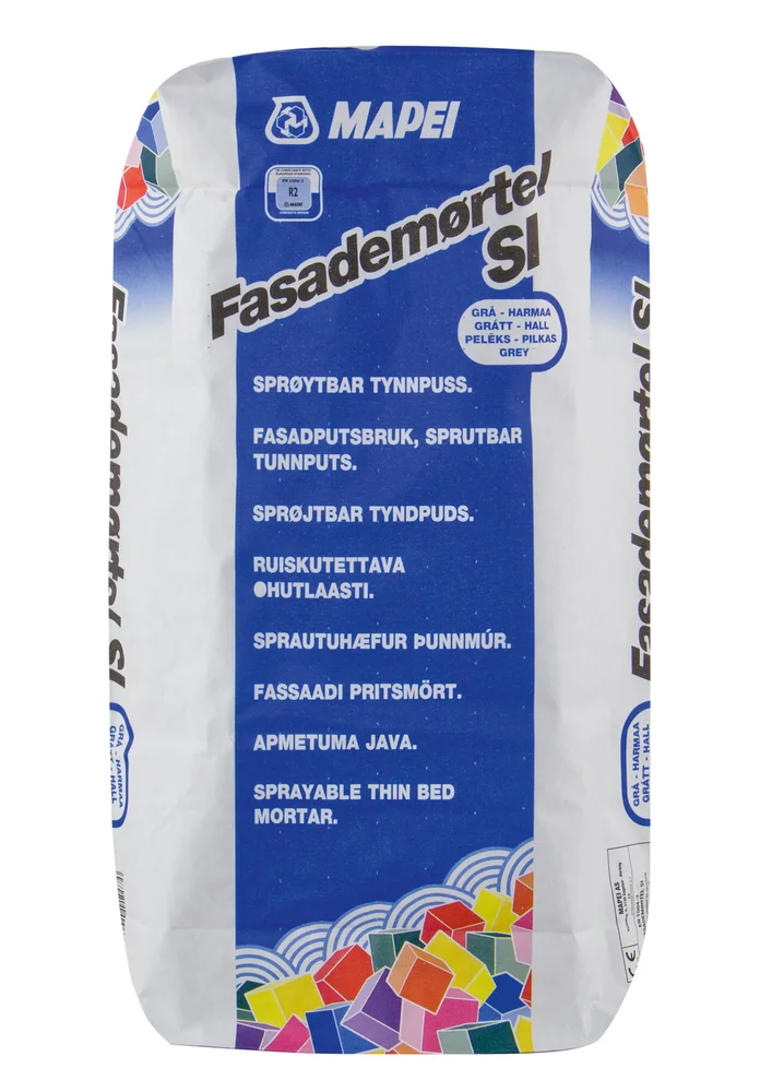 PUSS 25KG GRÅ FASADEMØRTEL SI FIB v:3127482