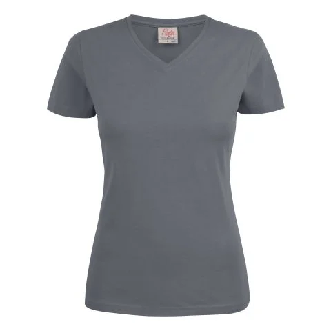 Heavy V-neck Lady Printer T-skjorte 3121047