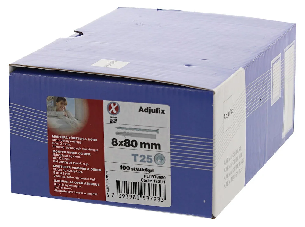 Nylonplugg+skr 8,0×80 adjufix a100 v:8844551 Nylonplugg+skr 8,0×80 adjufix a100 v:8844551