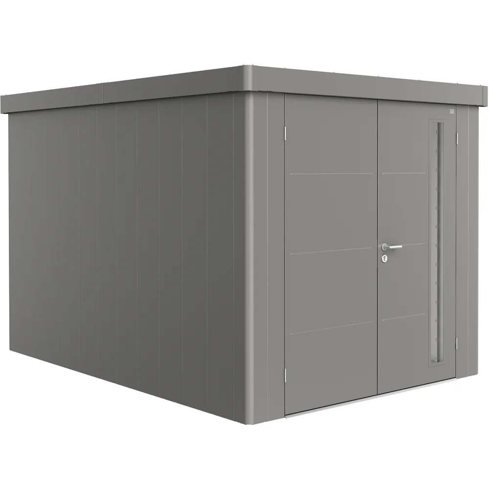 BIOHORT REDSKAPSBOD NEO 4B DOBBELDØR KVARTSGRÅ METALLIC v:9467717