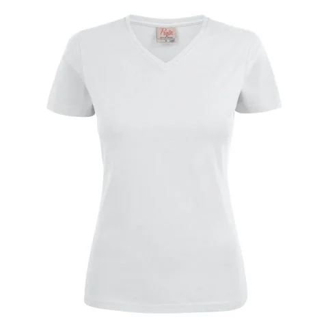 Heavy V-neck Lady Printer T-skjorte 3121007