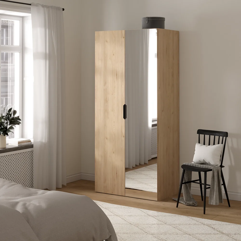 LIND NEST GARDEROBESKAP 100X220X60CM EIK MED SPEIL v:1301497