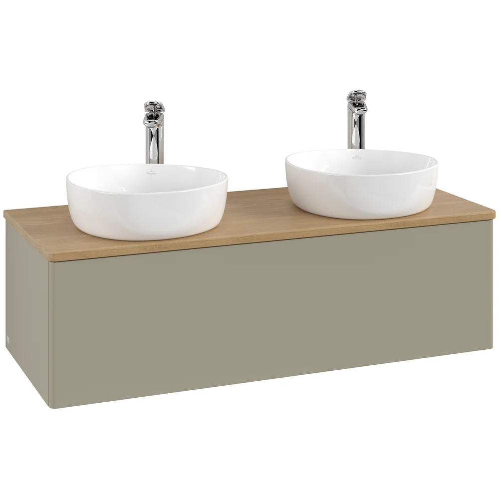 V&B ANTAO SERVANTSKAP 1 SKUFF GLATT 1200X360X500 FOR 2 SERV. M/KRANHULL STENGRÅ/EIK v:4028123