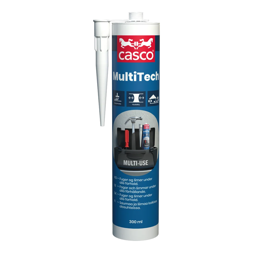 Casco MultiTech fugemasse og lim 300 ml hvit – elastisk, overmalbar og allsidig v:1391068