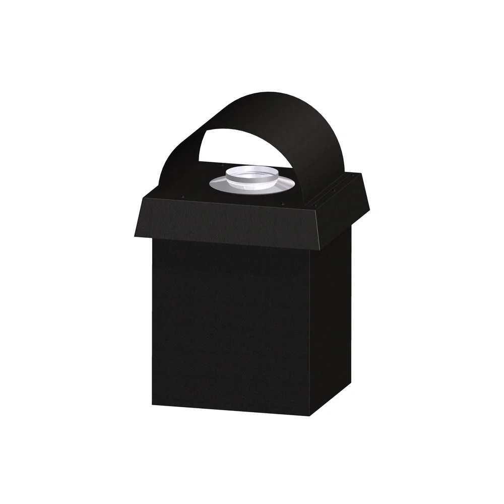 Teleskopdel ø150 410x450mm sor sort med tak og regnbeskyttelse v:6965155