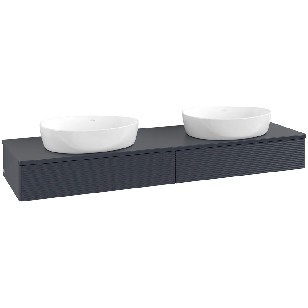 V&B ANTAO SERVANTSKAP 2 SKUFFER RILLET 1600X190X500 FOR 2 SERV. M/KRANHULL BLÅ v:4424744