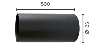 RØYKRØR Ø125 500 RETT BP v:3258467