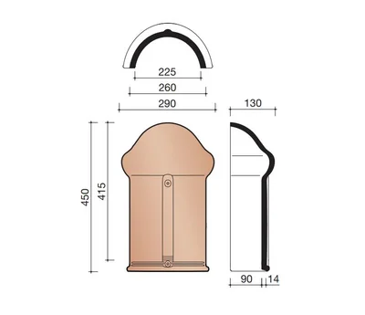 Valmkappe Tegl Enkeltkrum Vario 738 Glasert Sort - Koramic v:7530459