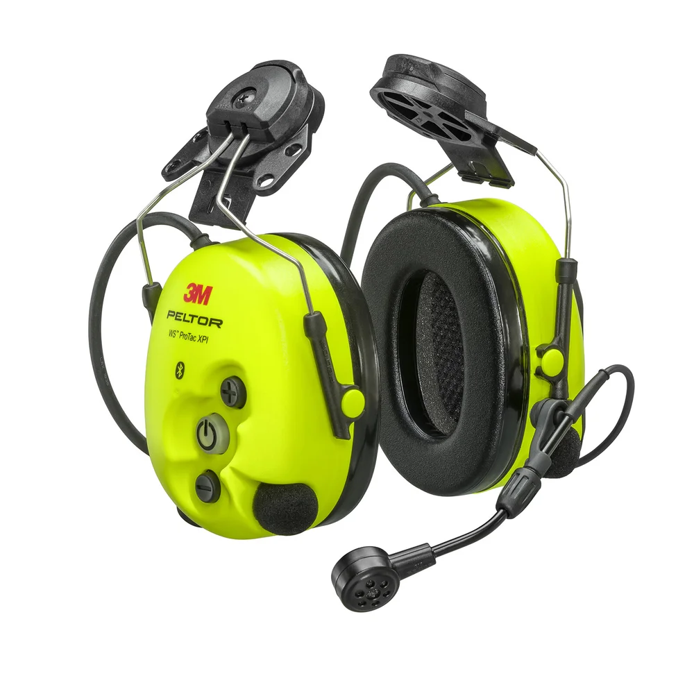 3M Peltor Hørselsklokke WS ProTac XPI Bluetooth-headset med hjelmfeste, med nivåavhengig, gul, FLX2, MT15H7P3EWS6-111 v:9005772