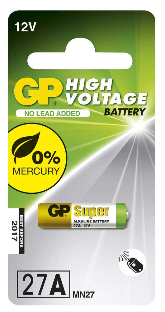 GP Batterier Batteri, alkalisk spesialbatteri, 12 V, 27AF, 1-pakning v:2759176
