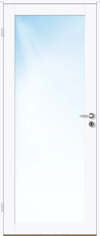 Skyvedør 80x210 Base 1 med glass klassisk hvit v:7062861