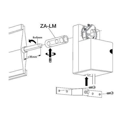 ZA-LM Belimo Spjeldakselforlenger 3054791 ZA-LM Belimo Spjeldakselforlenger 3054791