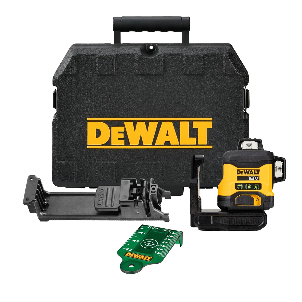 DEWALT krysslaser 18V DCLE34031N uten batteri – 3×360° grønn laser med høy presisjon v:6288144