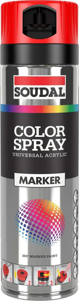 Merkespray Fluoriserende Rød 500ml v:9219031