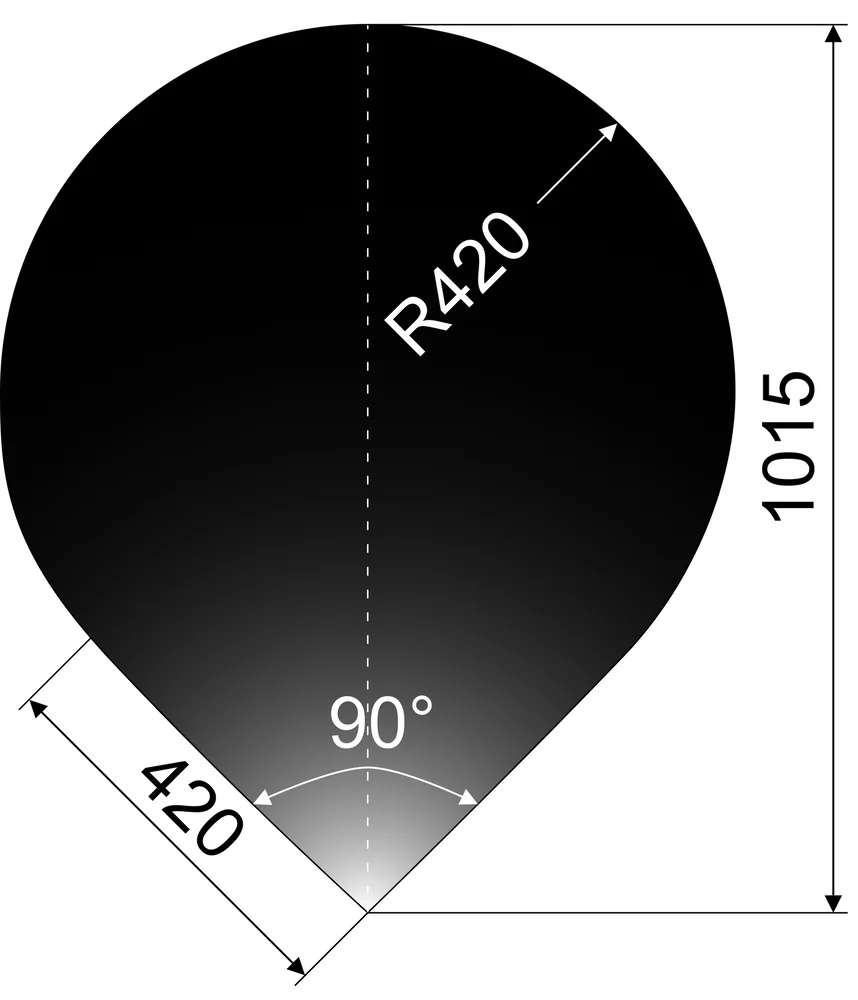 GULVPLATE STÅL 840X1015 LAKK SORT v:3395403