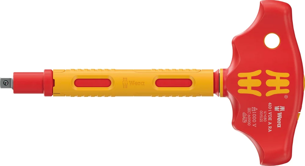 WERA T-HÅNDTAK MED SKRALLEFUNKSJON VDE, 1/4"-HYLSOR, 410 v:5989880