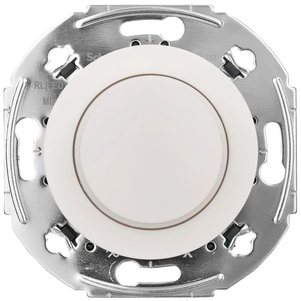 Schneider Electric Dimmer, Renova, vrid, LED, 400W, innfelt, bakplatekontrollert LED 4-200VA, forkantkontrollert LED 4-40VA, skrueforbindelse, Hvit v:2106658 Schneider Electric Dimmer, Renova, vrid, LED, 400W, innfelt, bakplatekontrollert LED 4-200VA, forkantkontrollert LED 4-40VA, skrueforbindelse, Hvit v:2106658