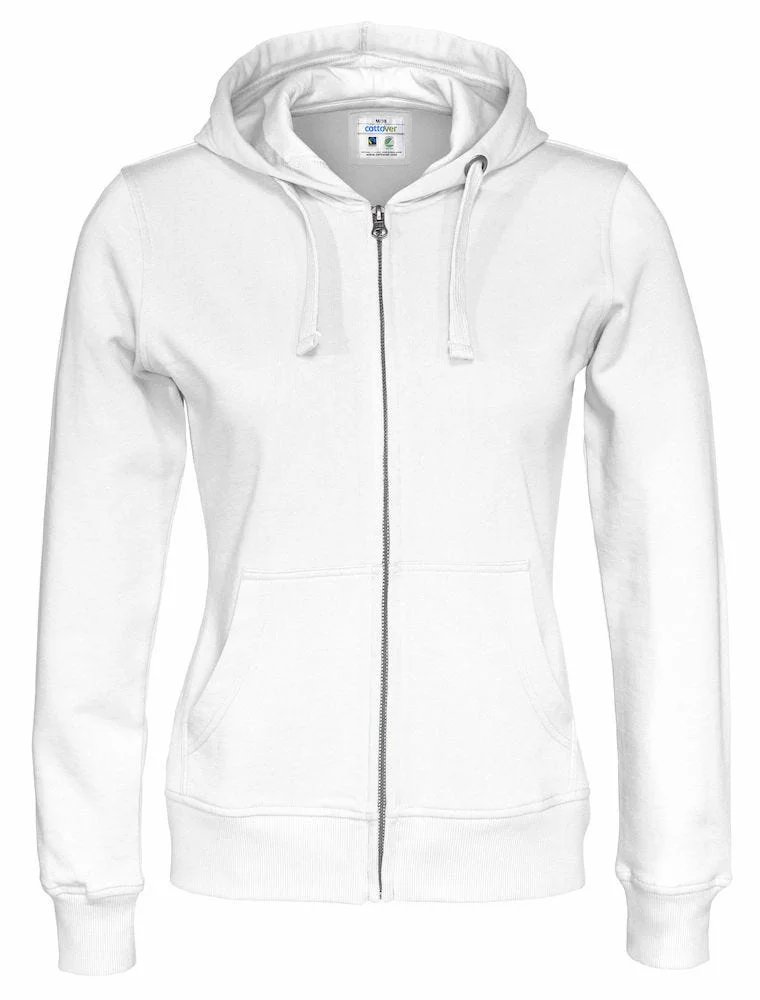 COTTOVER HOOD FULL ZIP 141009-100 DAME HVIT v:6073792 COTTOVER HOOD FULL ZIP 141009-100 DAME HVIT v:6073792