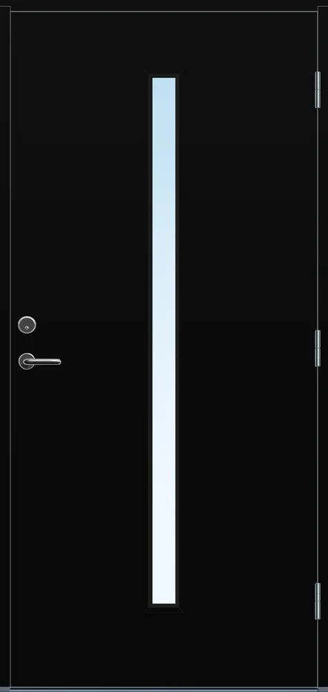Ytterdør Hovdeby kompakt 100×210 cm frostet glass svart høyre v:2015123 Ytterdør Hovdeby kompakt 100×210 cm frostet glass svart høyre v:2015123