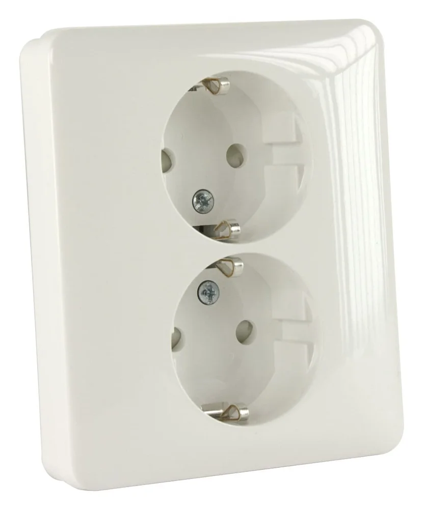 Schneider Electric Vegguttak, innfelt, jordet, 2-veis med pirkesikring v:3646472 Schneider Electric Vegguttak, innfelt, jordet, 2-veis med pirkesikring v:3646472