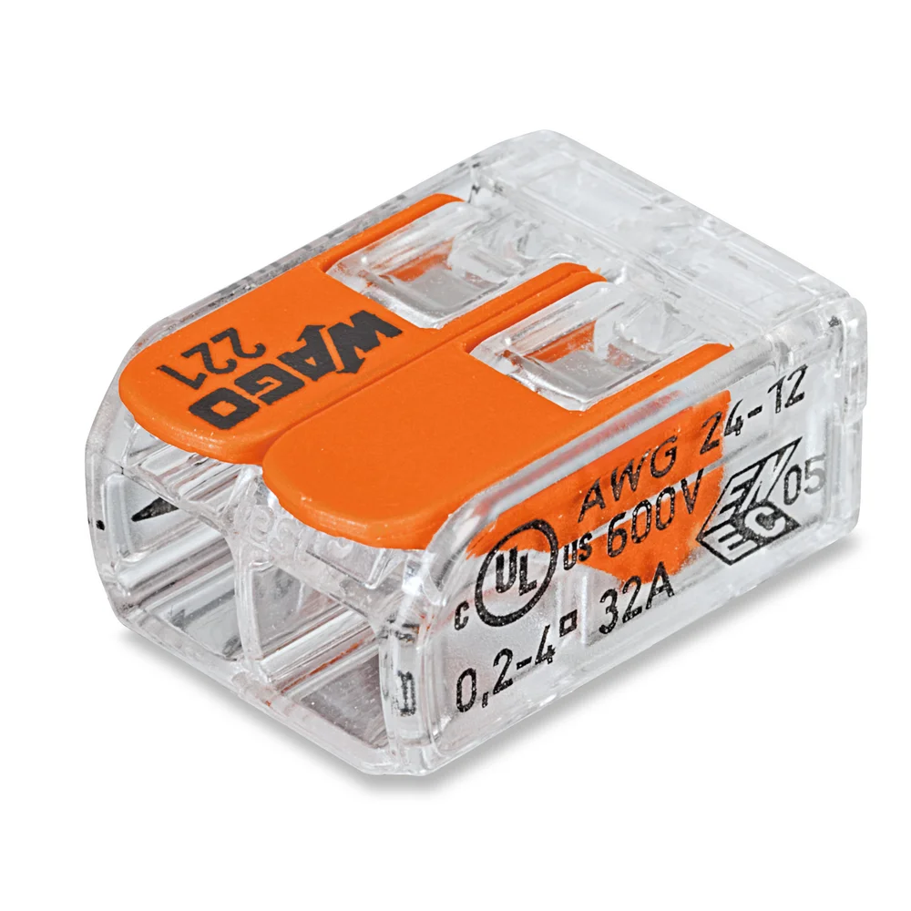 WAGO 221-612 2-LEDER KOBLINGSKLEMME TRANSPARENT 50 STK v:2695283
