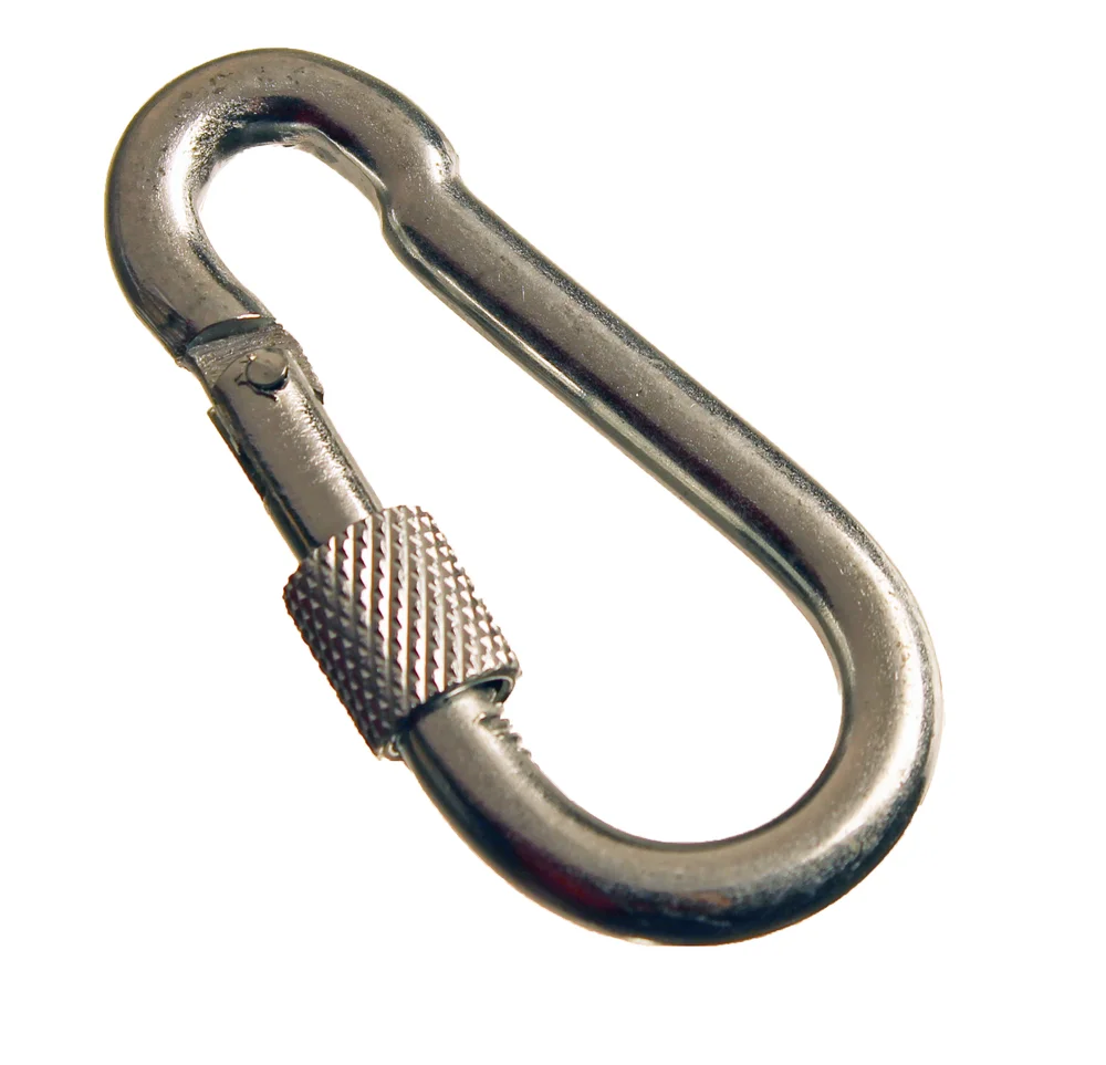 Karabinkrok m/lås 6x60mm 1 stk blå v:7109058